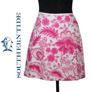 Southern Tide Pink and White Floral Skirt Size 4